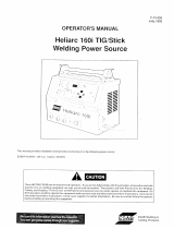 ESAB Heliarc 160i Tig/Stick Welding Power Source User manual