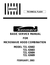 Kenmore Ultra wave Microwave hood combination 721.63662 Owner's manual