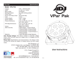 ADJ VPar Pak User manual