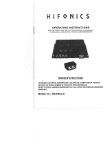Hifonics BXiPro 2.0 Owner's manual
