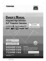 Toshiba 62HM195 Owner's manual