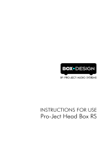 Box-Design Pro-Ject Head Box RS User manual