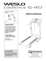 Weslo Cadence G-40 Treadmill User manual