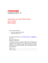 Toshiba BDX1400KU User guide