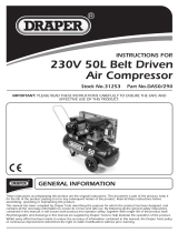 Draper 50L Belt-Driven Air Compressor Operating instructions