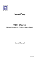 LevelOne WBR-3400TX User manual