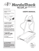 NordicTrack Incline Trainer X3 Treadmill User manual