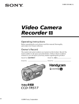 Sony CCD-TR517WR - Video Camera Recorder 8mm User manual