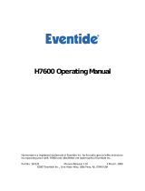 Eventide H7600 Owner's manual