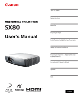 Canon REALiS LCOS SX80 User manual