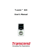 Transcend T.sonic 615 Owner's manual