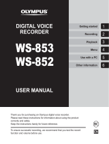 Sharper Image Olympus® WS‑853 Digital Voice Recorder Owner's manual