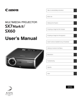 Canon REALiS LCOS SX60 User manual