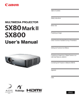 Canon REALiS LCOS SX800 User manual