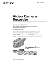 Sony CCD-TRV815 User manual