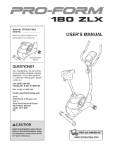 ProForm 180 Zlx Bike Owner's manual