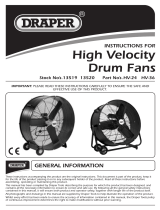 Draper 610mm High Velocity Drum Fan Operating instructions