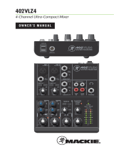 Mackie 402VLZ4 4 Channel Ultra Compact Stereo Mixer User manual