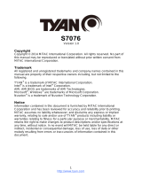 Tyan S7076 User manual