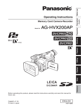 Panasonic AG HVX200 - Camcorder User manual