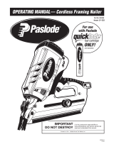 Paslode CF325 Framing Nailer Owner's manual