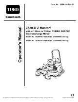Toro Z580-D Z Master, With 132cm TURBO FORCE Side Discharge Mower User manual