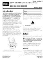 Toro CCR 6053 R Quick Clear Snowthrower User manual