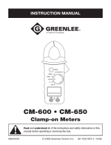 Greenlee CM-600 & CM-650 TRMS Clamp Meter User manual