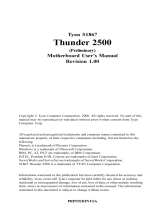 Tyan THUNDER 2500 User manual