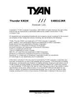 Tyan Thunder K8QW S4881G2NR User manual