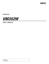 NEC UM352W-WK User manual