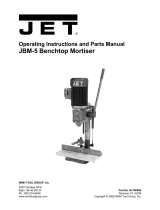 JET Benchtop Mortise Machine, 1/2" Capacity, 1/2HP, 1725 RPM Owner's manual