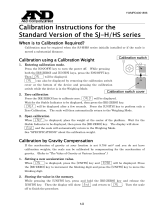 A&D SJ-HS Series Calibration User manual