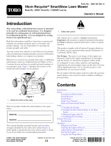 Toro 55cm Recycler SmartStow Lawn Mower User manual