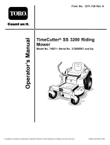 Toro TimeCutter SS 3200 Riding Mower User manual