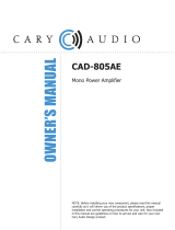 Cary Audio Design CAD-805AE Owner's manual