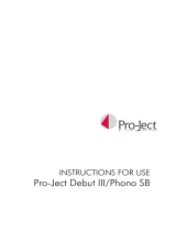 Pro-Ject Audio Systems Debut III Phono S/B Owner's manual