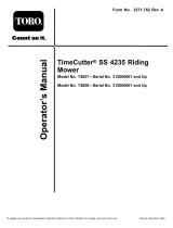Toro TimeCutter SS 4235 Riding Mower User manual