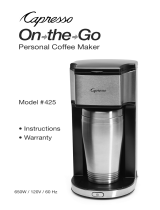 Capresso On-the-Go Personal Coffee Maker #425 User manual