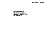 Vauxhall Tigra (January 2013) Owner's manual