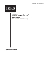Toro 1800 Power Curve Snowthrower User manual