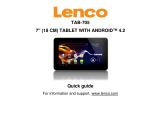 Lenco Tab Series User Tab 705 Quick start guide