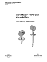 Micro Motion Digital Viscosity Meter - Model 7827 User manual