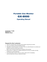 RKI Instruments GX-8000 Portable Gas Monitor User manual