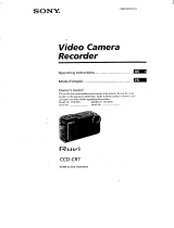 Sony CCD-CR1 Operating instructions