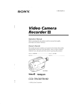 Sony CCD-TRV30 User manual
