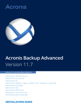 ACRONIS Backup Advanced 11.7 Installation guide