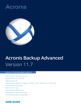 ACRONIS Backup Advanced 11.7 User guide