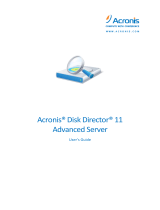 ACRONIS Disk Director 11 Advanced Server User manual
