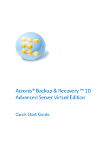 ACRONIS Backup & Recovery 10 Advanced Server Virtual Edition Quick start guide